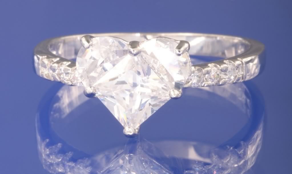 1.6ctw RUSSIAN DIAMOND ENGAGEMENT RING Size O