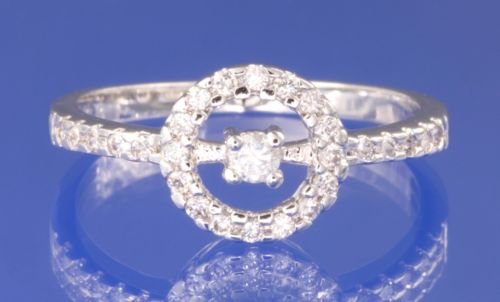 0.30ctw RUSSIAN CZ ENGAGEMENT RING size O
