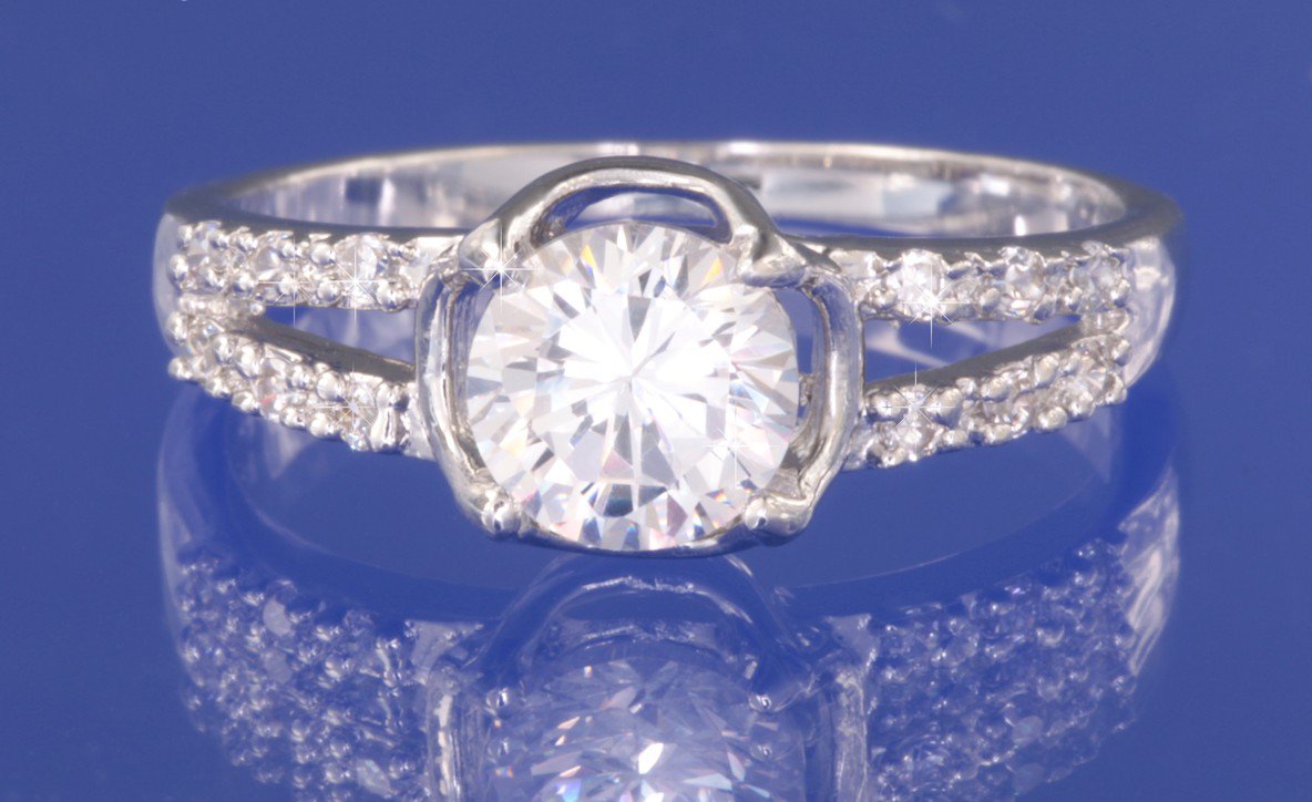 1.0ctw RUSSIAN DIAMOND ENGAGEMENT RING Size M or O