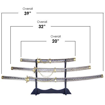 Snake Skin Samurai 3 Sword Set with Stand