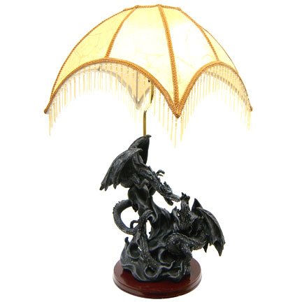 Dark Dragon Statue Lamp