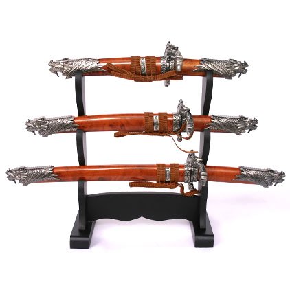 Brown Dragon Mini 3 Piece Sword Set