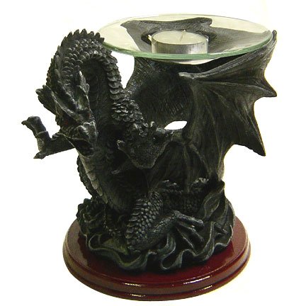 Dark Dragon Candle Holder Statue