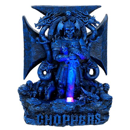 Blue Warrior Chopper LED Light Statue