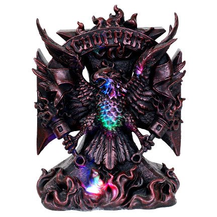Eagle Flames Chopper LED Statue