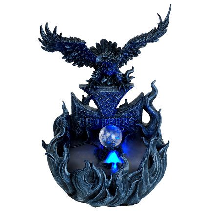 Rising Eagle in Sea of Fire Water Mist Fountain Statue