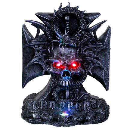 Skull with Dragon Chopper - B LED Statue