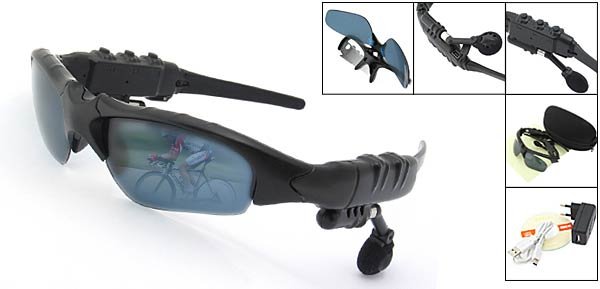 1GB Digital MP3 Sunglasses - Blue Lens & Black Frame