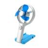 Mini Desk Adjustable USB Fan - Silver & Blue