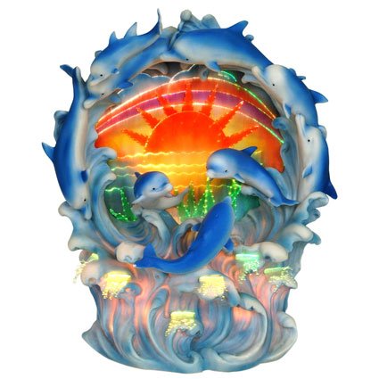 Dolphin Team Fiber Optic Statue