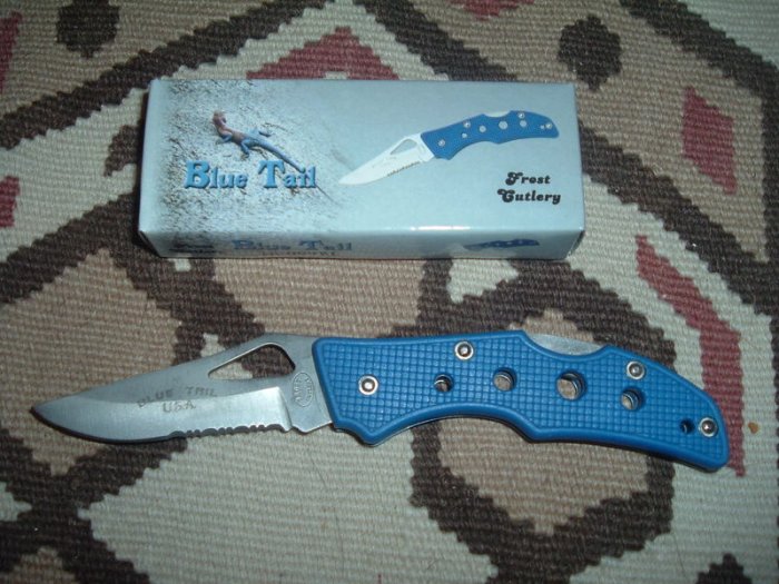 Frost Cutlery Knife Blue Tail - 4"