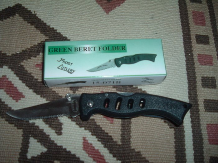 Frost Cutlery Knife Green Beret Folder - 4"