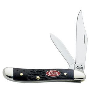 Case Knives Peanut, Black Jigged Bone Handle, 2 Blades