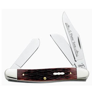 Case Knives Med. Stockman, Mahogany C. Platts' Sons Handle, 3 Blades