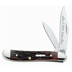 Case Knives Peanut, Mahogany C. Platts' Sons Handle, 2 Blades