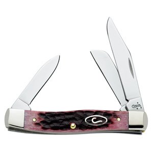 Case Knives Medium Stockman, Circle C Cabernet Bone, 3 Blades