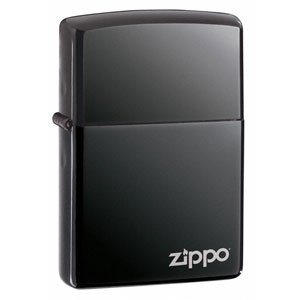 Black Ice Zippo Lighter with Zippo Logo