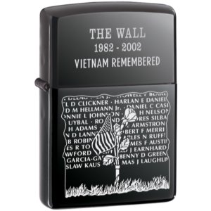 Black Ice, Vietnam Wall Memorial Zippo Lighter