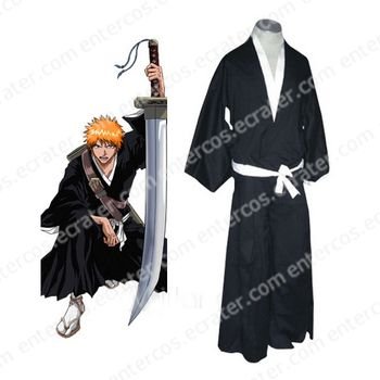 Bleach Ichigo Kurosaki Soul Reaper Uniform Halloween Cosplay any size
