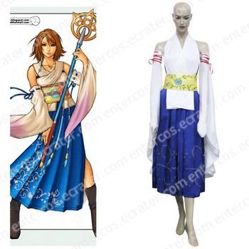 Final Fantasy X-0 Yuna Halloween Cosplay Costume any size.