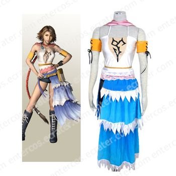 Final Fantasy X-2 Yuna Halloween Cosplay Costume any size.