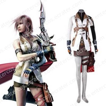 Final Fantasy XIII Lightning Halloween Cosplay Costume any size.