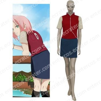 Naruto Shippuden Sakura Haruno Casual Halloween Cosplay Costume any size