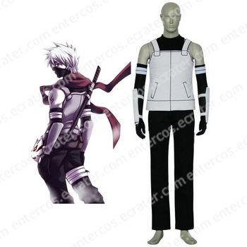 Black And White Naruto Anbu Halloween Cosplay Costume any size