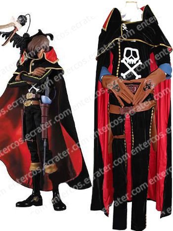 The Galaxy Express 999 Captain Harlock Halloween Cosplay Costume any size