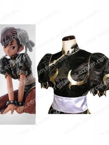 Street Fighter Chun-Li Black Halloween Cosplay Costume any size