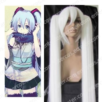 White 110cm Vocaloid Hatsune Miku Cosplay Wig