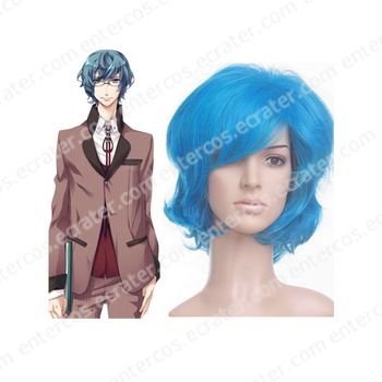 Light Blue Starry Sky Mizushima Iku 40cm Nylon Cosplay Wig