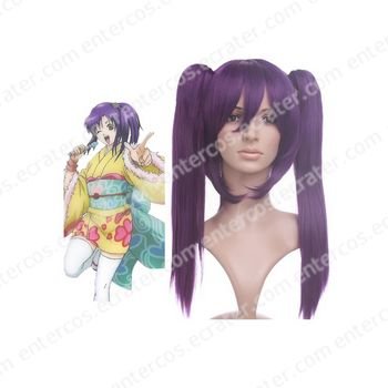 Purple 45cm Gintama-Terakado Tsu Nylon Cosplay Wig