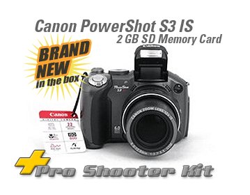 CANON POWERSHOT S3IS +2 GIG CARD 2 LENSES & MORE! S3 IS