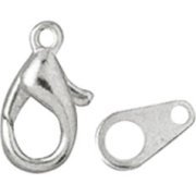 50 - Silver Plated Alloy Lobster Clasp / Connectors - 12mm