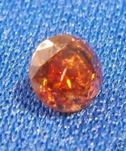 100% Natural Untreated Round Orange Red Diamond .48 ct