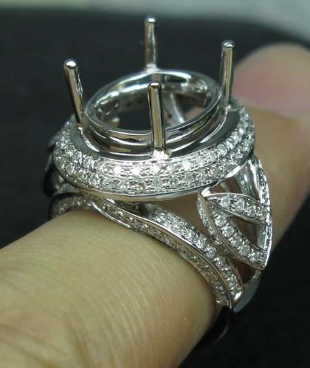 6.5Grams Solid 14K Gold 1.35cts Diamond G VS Semi Mount Ring