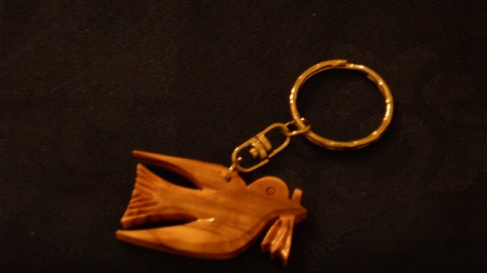Olive Wood Keychain - Peace Dove