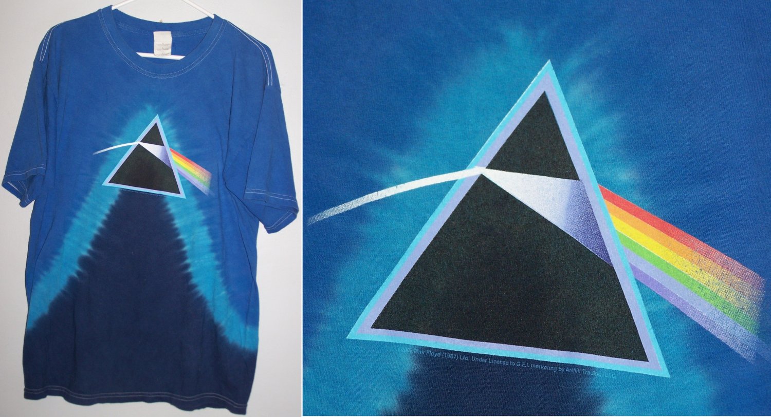 Pink Floyd Dark Side Of The Moon Prism Tie Dye Shirt L