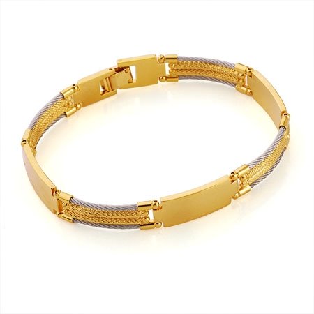 Gold Men's Bracelet Grey