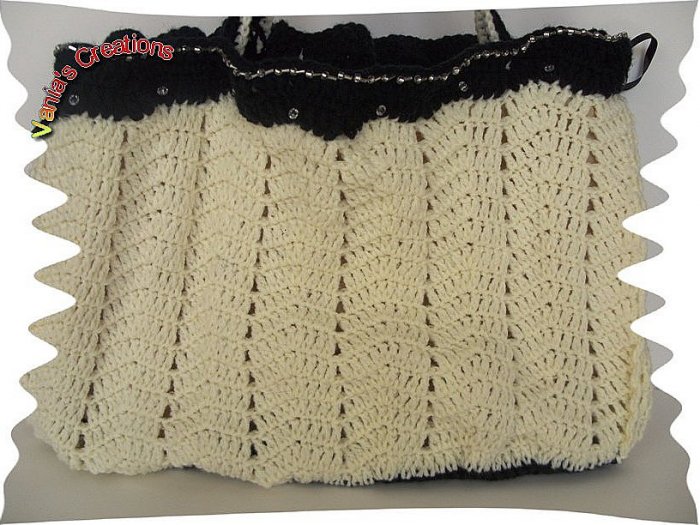 Cream and Black fashion Bag