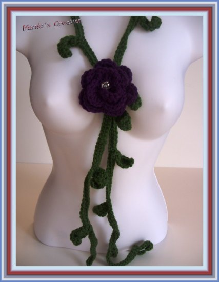 Purple Rose Necklace