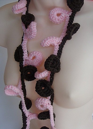 Brown and Pink Leaves Necklace
