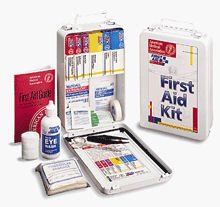 Vehicle Auto Fleet Commercial OSHA First Aid Kit 93 Piece Metal Case