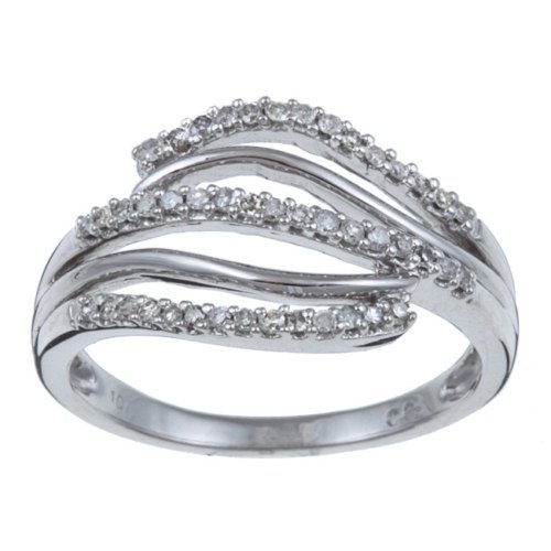 10k White Gold 1/5 TDW Pave Diamond Ring (G-H, I1-I2)