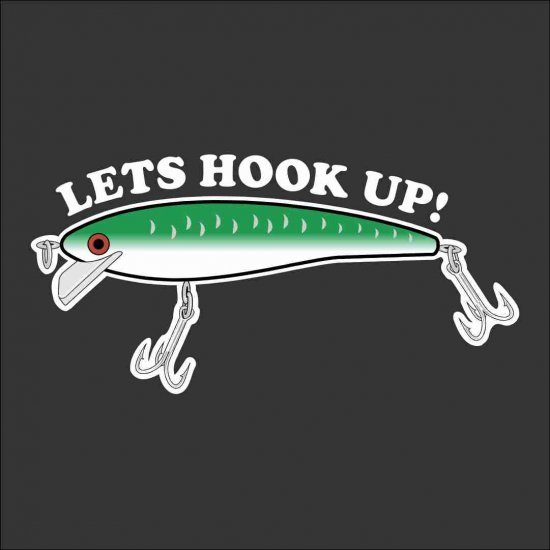 Lets Hook UP! Fishing Lure Decal