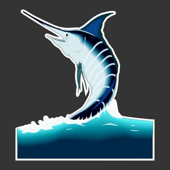 Jumping Marlin Fishing Decal