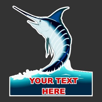 Custom Jumping Marlin Fishing Decal