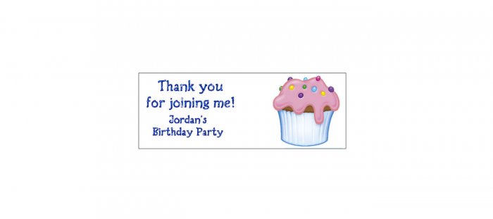 30 CUPCAKE Lollipop, Sucker Tags Labels, BIRTHDAY PARTY FAVORS.