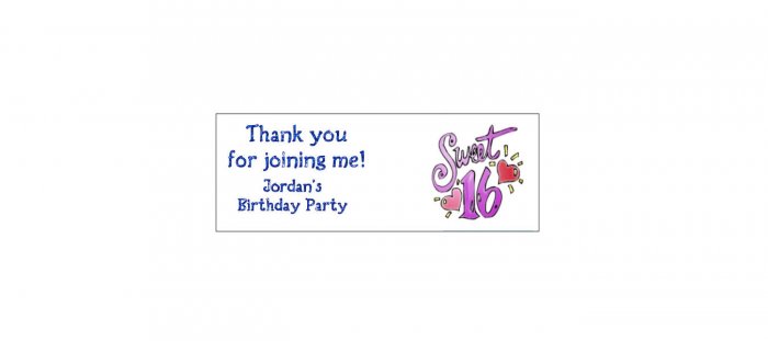 30 SWEET 16 Lollipop, Sucker Tags Labels, BIRTHDAY PARTY FAVORS